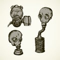 Vector drawing. Gas mask