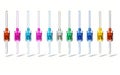 Lab Pipettes on White Background