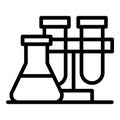 Lab pot stand icon outline vector. Scientist test