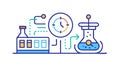 Lab research timeline. Scientific progress and experimental development, vector design Generative AI Royalty Free Stock Photo