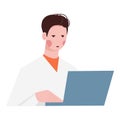 Lab scientist icon cartoon vector. Laboratory research test Royalty Free Stock Photo