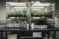 lab setup with specialized equipment for growing and testing medical marijuana