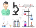 Lab symbols test medical laboratory scientific biology design molecule microscope concept and biotechnology science