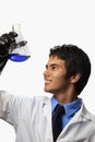 Lab technician holding a flask Royalty Free Stock Photo