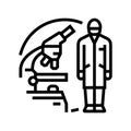 lab technician microscope line icon vector illustration Royalty Free Stock Photo
