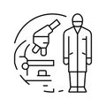 lab technician microscope line icon vector illustration Royalty Free Stock Photo