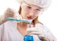 Lab Technician working with Test Tube and Flask Royalty Free Stock Photo