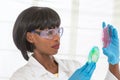 Lab technician workinh on research with petri dish Royalty Free Stock Photo