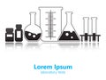 Lab Test Chemistry Infographic, Contour Vector Background