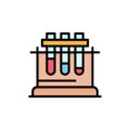 Lab, Test, Chemistry, Science Flat Color Icon. Vector icon banner Template