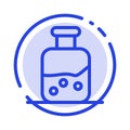 Lab, Test, Science, Bottle Blue Dotted Line Line Icon