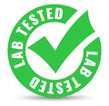 Lab tested green tick icon, approved symbol