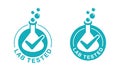 Lab tested sign - certificated proven stamp