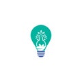 Lab tree bulb shape concept logo. Royalty Free Stock Photo