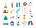 Lab vector chemical test medical laboratory scientific biology science chemistry icons illustration. Royalty Free Stock Photo