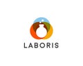 Lab vector logo. Flask logotype. Science education creative sign symbol icon design Royalty Free Stock Photo