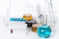 Lab Ware With Glass Flasks and Test Tubes Royalty Free Stock Photo