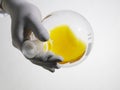 Lab Worker Holding Flack Of Yellow Solution Royalty Free Stock Photo