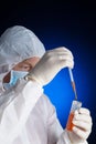 Lab worker testing a sample Royalty Free Stock Photo