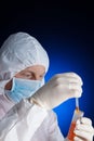 Lab worker testing a sample Royalty Free Stock Photo