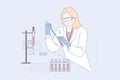 Lab worker at work concept