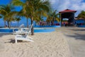 LABADEE, HAITI - MAY 01, 2018: People in lifejackets preparing for a water excursion on beach in Haiti Royalty Free Stock Photo