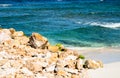 Labadee Island, Haiti. Exotic wild tropical beach with white sand and clear turquoise water Royalty Free Stock Photo