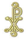 Labarum. Christogram. Christian Chi Rho symbol (for Christ)