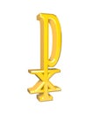 Labarum sign christianity Chi Rho symbol Christ Greek white background gold 3d render rendering