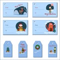 Christmas tags, cute collection set of labels Royalty Free Stock Photo