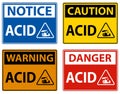 Label Acid Warning Sign On White Background Royalty Free Stock Photo