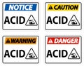 Label Acid Warning Sign On White Background Royalty Free Stock Photo