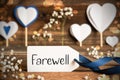 Label, Atmospheric Decoration, Heart, Flower, Text Farewell