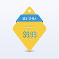 Label, Badge, Sale Sticker, Romb Price Tag circle. Editable vector.