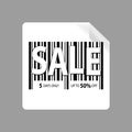 Label with Barcode icon and text sale,template for black friday Royalty Free Stock Photo