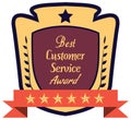 label of best customer service award.