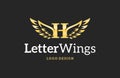 Wings Monogram H Letter Logo Royalty Free Stock Photo
