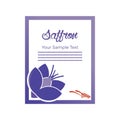 Label card or invitation card with saffron flowers. Vector illustration with a bouquet of crocuses