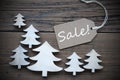 Label And Christmas Trees With Sale Royalty Free Stock Photo