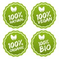 Label Collection of 100% organic product and premium quality natural food