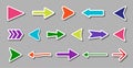Label color arrow cursor pointer icon set on grey Royalty Free Stock Photo