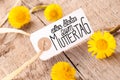 Label, Dandelion, Calligraphy Muttertag Means Happy Mothers Day Royalty Free Stock Photo