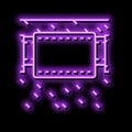 label denim neon glow icon illustration
