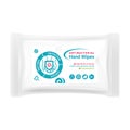 Label design for packaging of antibacterial hand wipes, sticker design for protection products against coronavirus