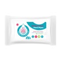 Label design for packaging of antibacterial hand wipes, sticker design for protection products against coronavirus