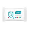 Label design for packaging of antibacterial hand wipes, sticker design for protection products against coronavirus