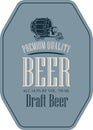 Label for draft beer with truck car in retro style