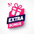 Dynamic Label With Gift Icon And Text Extra Bonus