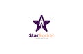 Rocket Star launch Logo Template Royalty Free Stock Photo