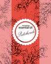 Label for essential oil of patchouli